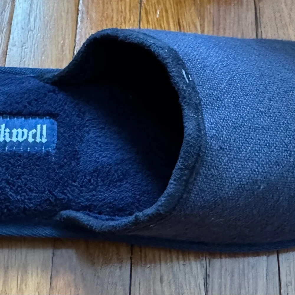 NWT Rockwell Men's Navy blue memory foam insole Slippers, size L 11-12 comfy